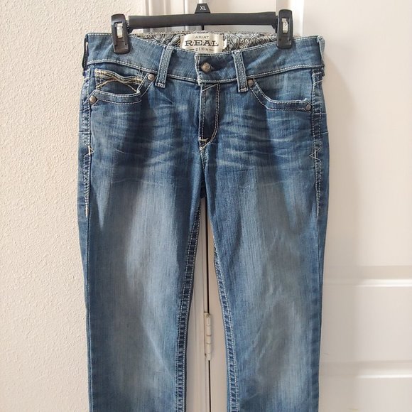 Ariat Real Jeans Womens Size 29 Regular Western Mid Rise Straight - Picture 2 of 4